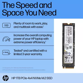 HP 1TB PCIe-4x4 NVMe kietojo kūno diskas, 1 TB, M.2