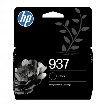 HP 937 Original juodos spalvos kasetė, standartinė talpa, juoda, 1 vnt., 1250 puslapių, viena pakuotė