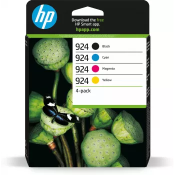 Originalus HP 924 CMYK rašalo kasetės 4 vnt., standartinė talpa, juoda, žydra, rausvai raudona, geltona