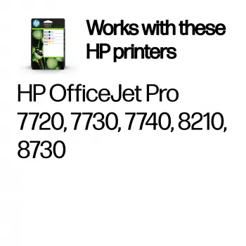 Originalūs HP 953 rašalo kasetės, 4 vnt. (juoda/cian/magenta/geltona)