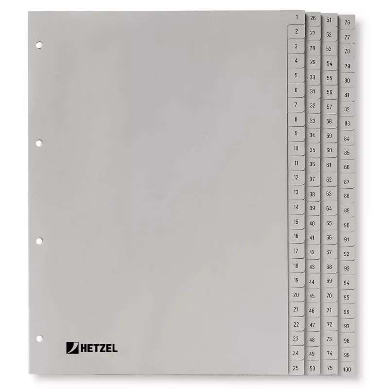 Rexel PP skirtukai, pilki, skaitmeniniai, A4