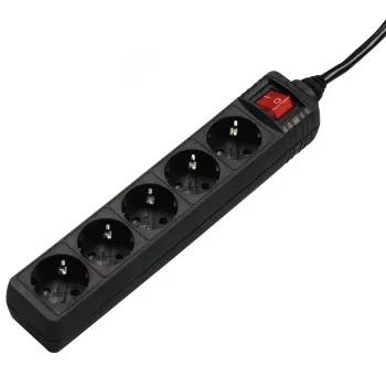 Hama 00137267 ilgintuvas 1.4 m 5 kištukiniai lizdai Vidiniam naudojimui Juoda