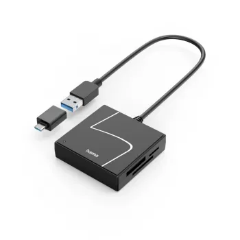 Hama 00200148 kortelių skaitytuvas USB 3.2 Gen 1 (3.1 Gen 1) Type-A/Type-C juodas
