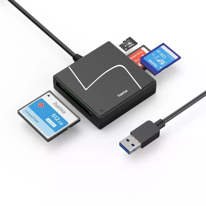 Hama 00200148 kortelių skaitytuvas USB 3.2 Gen 1 (3.1 Gen 1) Type-A/Type-C juodas