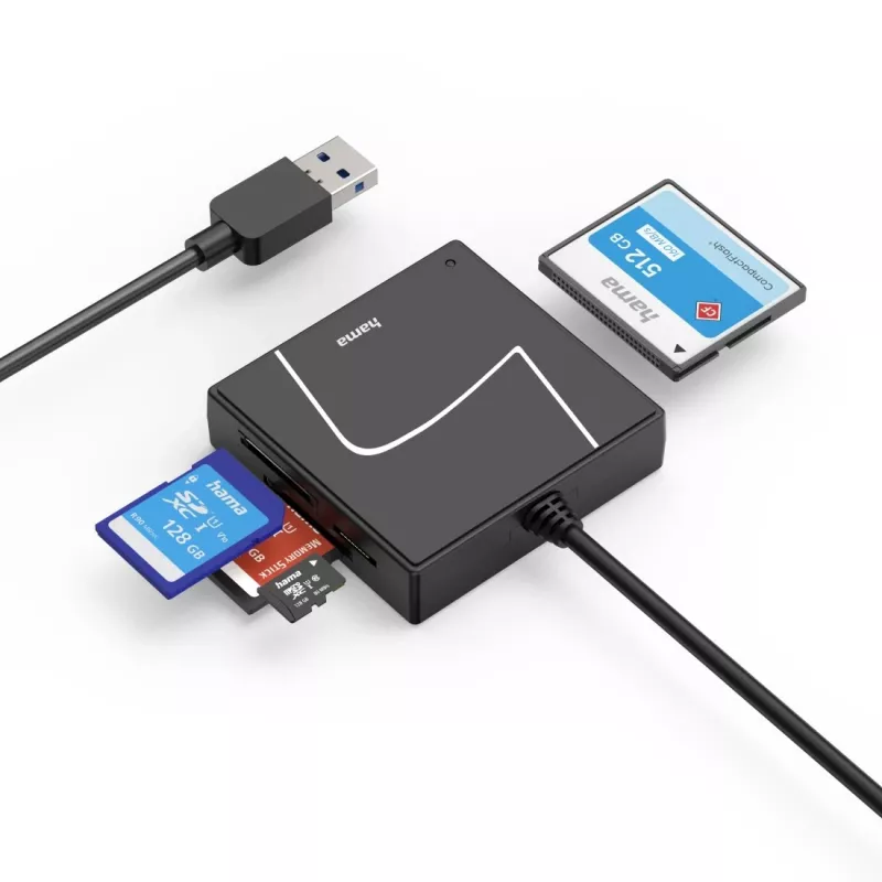 Hama 00200148 kortelių skaitytuvas USB 3.2 Gen 1 (3.1 Gen 1) Type-A/Type-C juodas