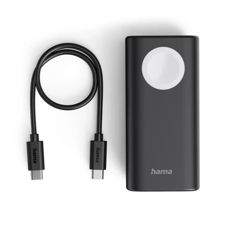Powerbank Hama Watch 10000 mAh Juoda, Pilka