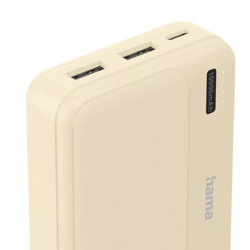 Hama Pocket 10 Litio polimerų 10000 mAh Smėlio spalvos išorinė baterija
