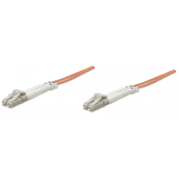 Intellinet Fiber Optic Patch Cable, OM2, LC/LC, 5m, Orange, Duplex, Multimode, 50/125 µm, LSZH, Fibre, garantija visam gyvenimui