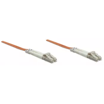 Intellinet Fiber Optic Patch Cable, OM2, LC/LC, 5m, Orange, Duplex, Multimode, 50/125 µm, LSZH, Fibre, garantija visam gyvenimui