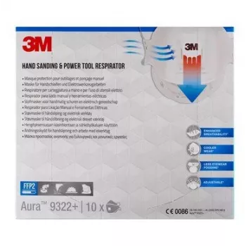 3M 9322PRO10 apsauginė kaukė nuo dulkių 10 vnt. FFP2