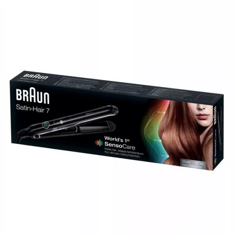Braun Satin Hair 7 SensoCare ST780 plaukų tiesintuvas, juodas
