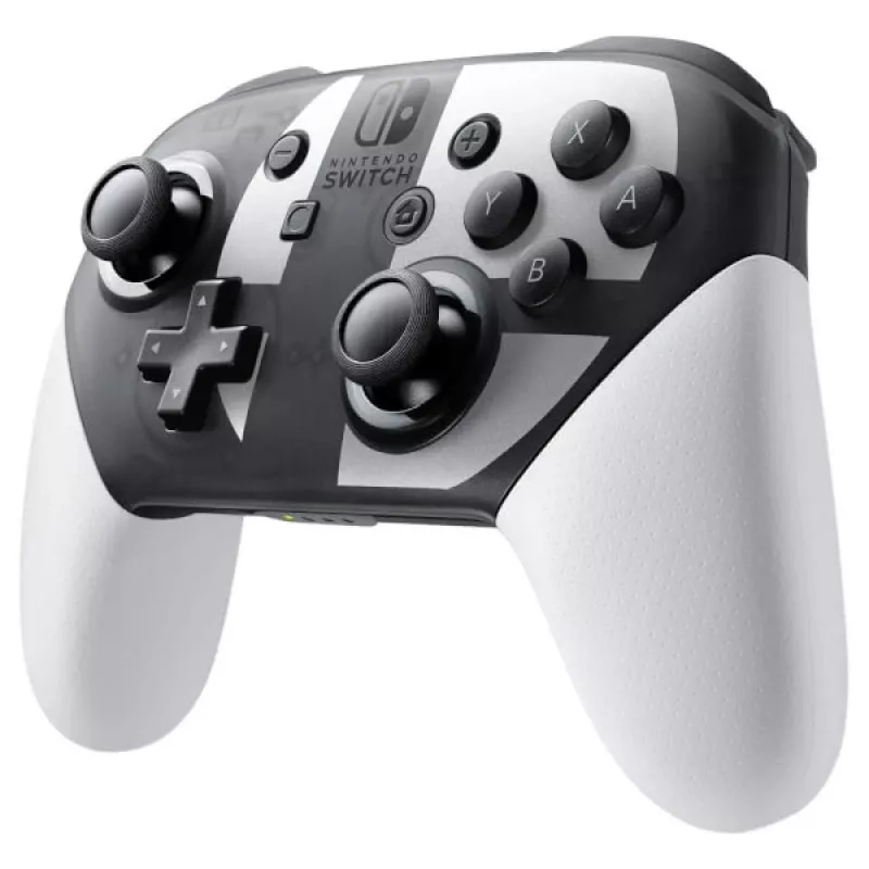 Nintendo Switch Pro Controller Super Smash Bros. Ultimate Edition juoda, pilka, balta belaidis valdiklis su Bluetooth, analoginis / skaitmeninis, Nintendo Switch