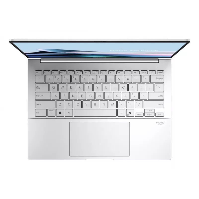 Nešiojamas kompiuteris ASUS Zenbook 14 OLED UX3405CA-QD1302W Intel Core Ultra 7 255H 35,6 cm (14 colių) WUXGA 16 GB LPDDR5x-SDRAM 1 TB SSD Wi-Fi 7 (802.11be) Windows 11 Home German Silver