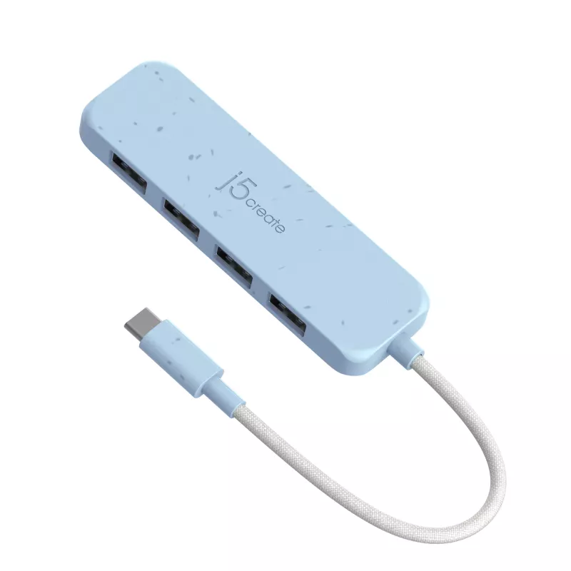 j5create JCH341EC ekologiškas USB-C į 4 prievadų Type-A Gen 2 šakotuvas