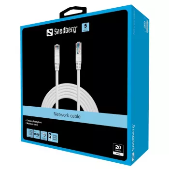 Sandberg Network Cable UTP Cat6 20 m baltas