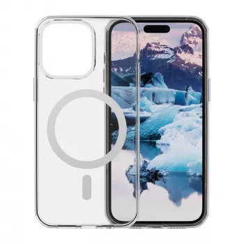 DBRAMANTE1928 IM61CL001854 Dėklas Apple iPhone 15 Pro, perdirbtas plastikas, permatomas/baltas, MagSafe
