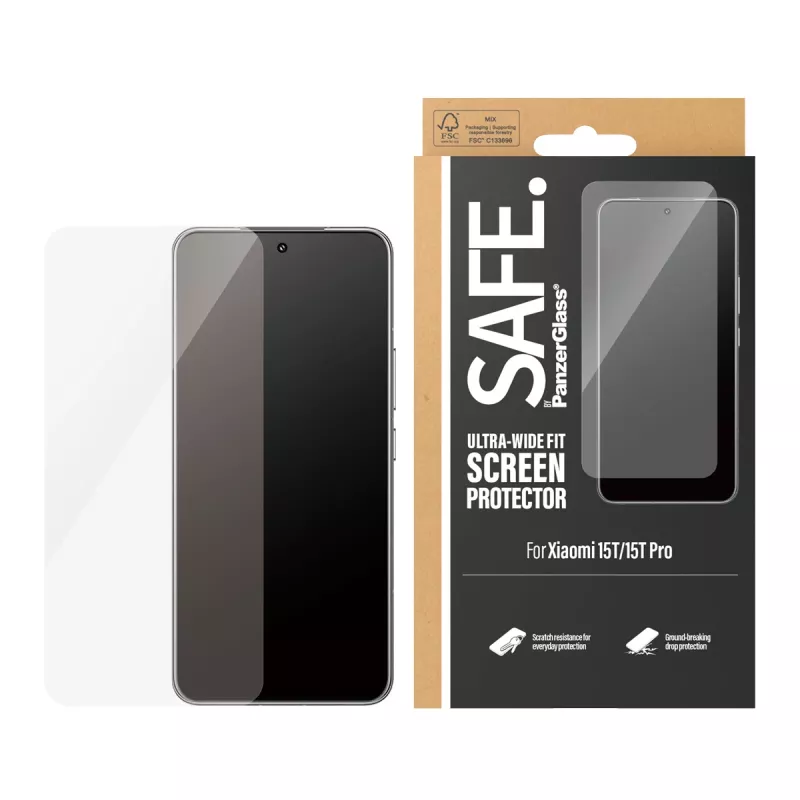 PanzerGlass SAFE. by ® Ekrano apsauga Xiaomi 15T | 15T Pro | Ultra-Wide Fit