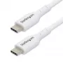StarTech.com 1 m (3,3 pėdų) baltas USB-C įkrovimo laidas 2 vnt. pakuotė, USB C laidas, USB 2.0 Type-C nešiojamojo kompiuterio įkroviklio laidas, 60W 3A Power Delivery, TPE apvalkalas, USB-C duomenų perdavimo laidas, M/M