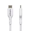 StarTech.com 1 m (3,3 pėdų) baltas USB-C įkrovimo laidas 2 vnt. pakuotė, USB C laidas, USB 2.0 Type-C nešiojamojo kompiuterio įkroviklio laidas, 60W 3A Power Delivery, TPE apvalkalas, USB-C duomenų perdavimo laidas, M/M