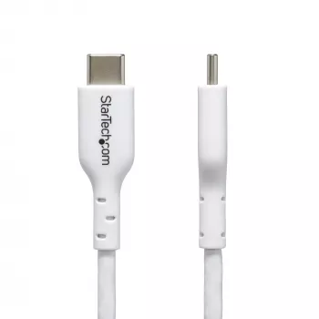 StarTech.com 1 m (3,3 pėdų) baltas USB-C įkrovimo laidas 2 vnt. pakuotė, USB C laidas, USB 2.0 Type-C nešiojamojo kompiuterio įkroviklio laidas, 60W 3A Power Delivery, TPE apvalkalas, USB-C duomenų perdavimo laidas, M/M