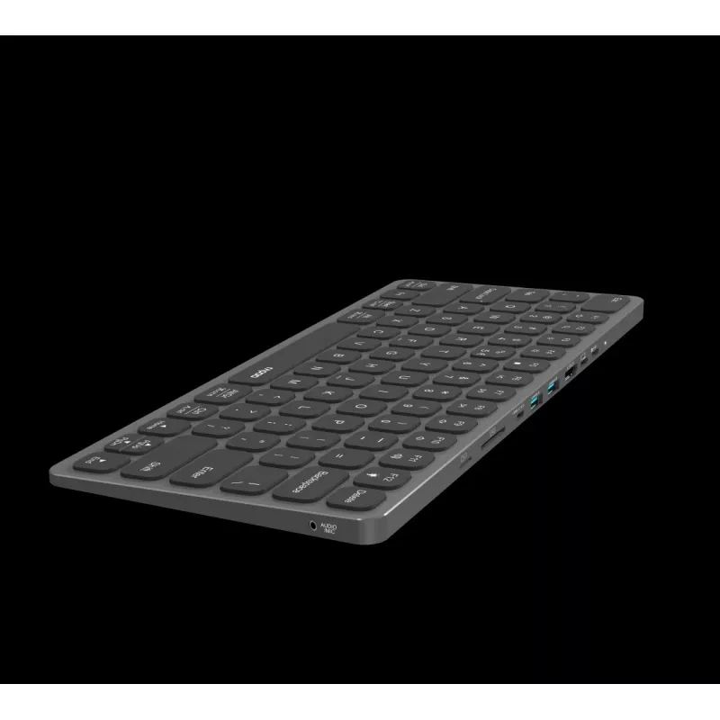 Rapoo UCK-6001 itin plona klaviatūra su 8-in-1 USB-C daugiafunkciu adapteriu, QWERTZ