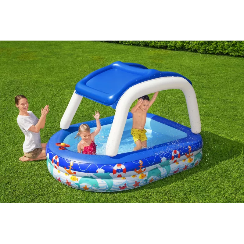 Bestway Sea Captain Inflatable Family Pool su UV Careful saulės skydeliu