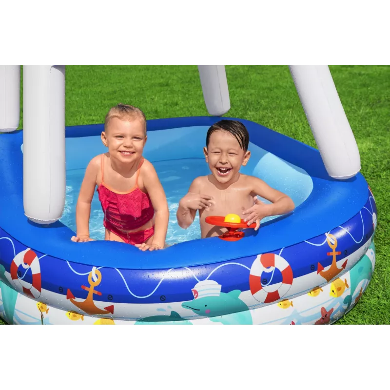 Bestway Sea Captain Inflatable Family Pool su UV Careful saulės skydeliu