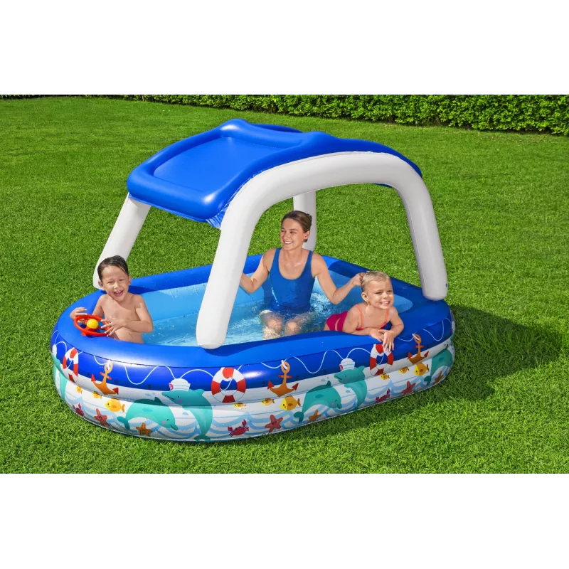 Bestway Sea Captain Inflatable Family Pool su UV Careful saulės skydeliu