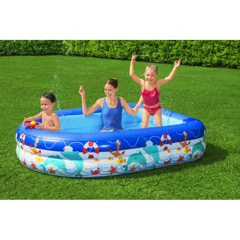 Bestway Sea Captain Inflatable Family Pool su UV Careful saulės skydeliu