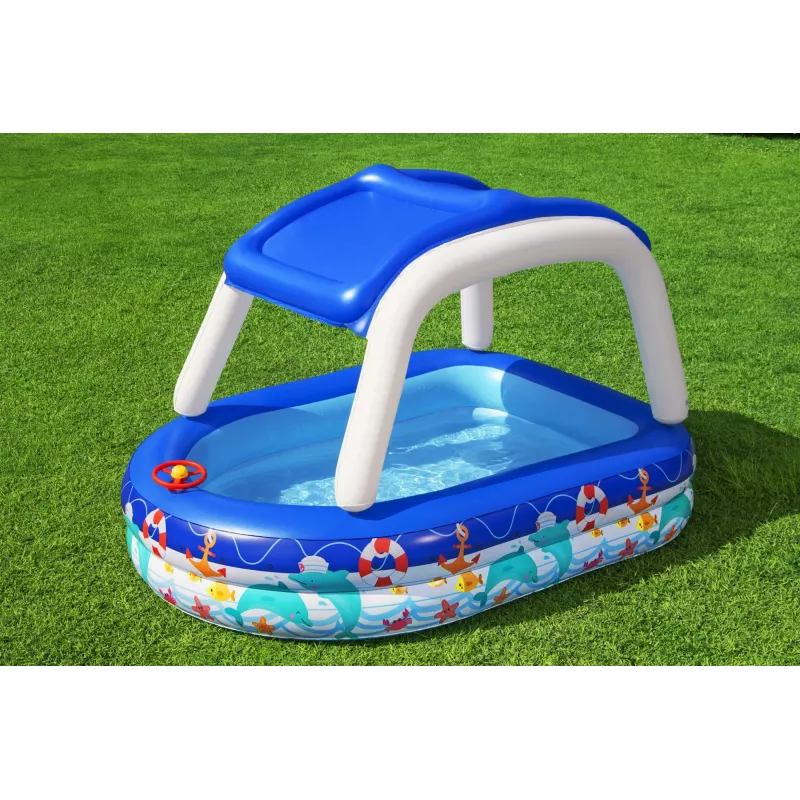 Bestway Sea Captain Inflatable Family Pool su UV Careful saulės skydeliu