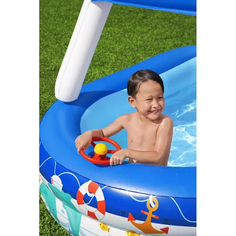 Bestway Sea Captain Inflatable Family Pool su UV Careful saulės skydeliu