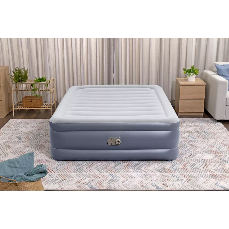 Pripučiamas čiužinys Bestway Tritech Queen su įmontuotu siurbliu ir antimikrobine danga 2,03 m x 1,52 m x 51 cm