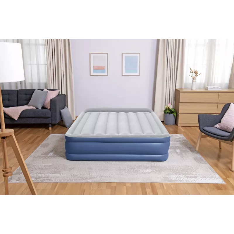 Bestway Tritech pripučiamas čiužinys Queen su įmontuotu AC siurbliu ir antimikrobine danga 2,03 m x 1,52 m x 46 cm
