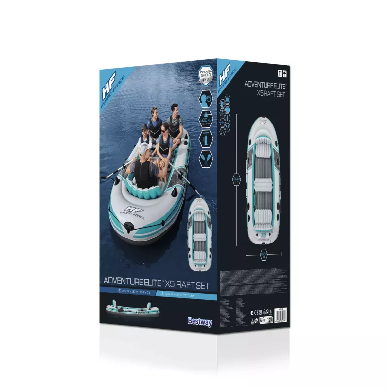 Bestway Hydro-Force Adventure Elite X5 pripučiamas plaustų rinkinys 3.64 m