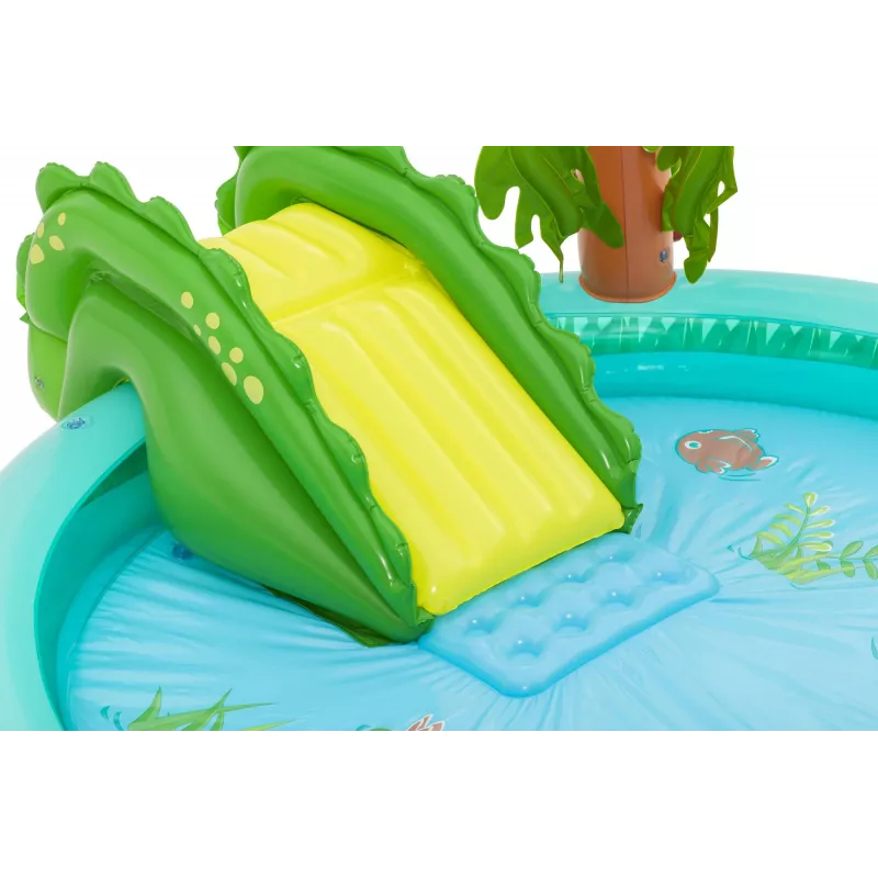 Pripučiamas vandens žaidimų centras ir baseinas Bestway Crocodile Cove 2.24 m x 1.81 m x 72 cm