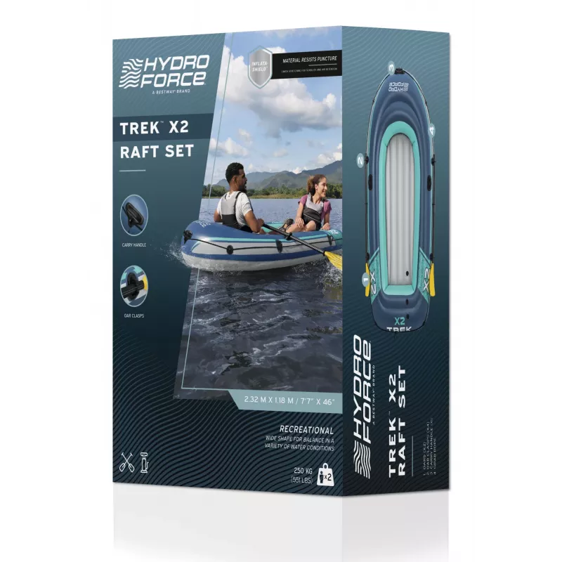 Pripučiamas 2 vietų plaustas Bestway Hydro Force Trek X2 2,32 m