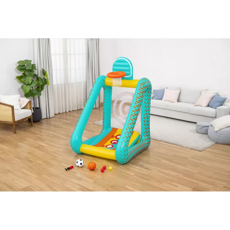 Bestway Perfect Aim 3 viename pripučiamas kiemo žaidimų centras, 5 metai, PVC, įvairiaspalvis