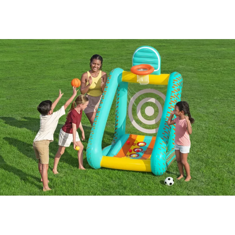 Bestway Perfect Aim 3 viename pripučiamas kiemo žaidimų centras, 5 metai, PVC, įvairiaspalvis