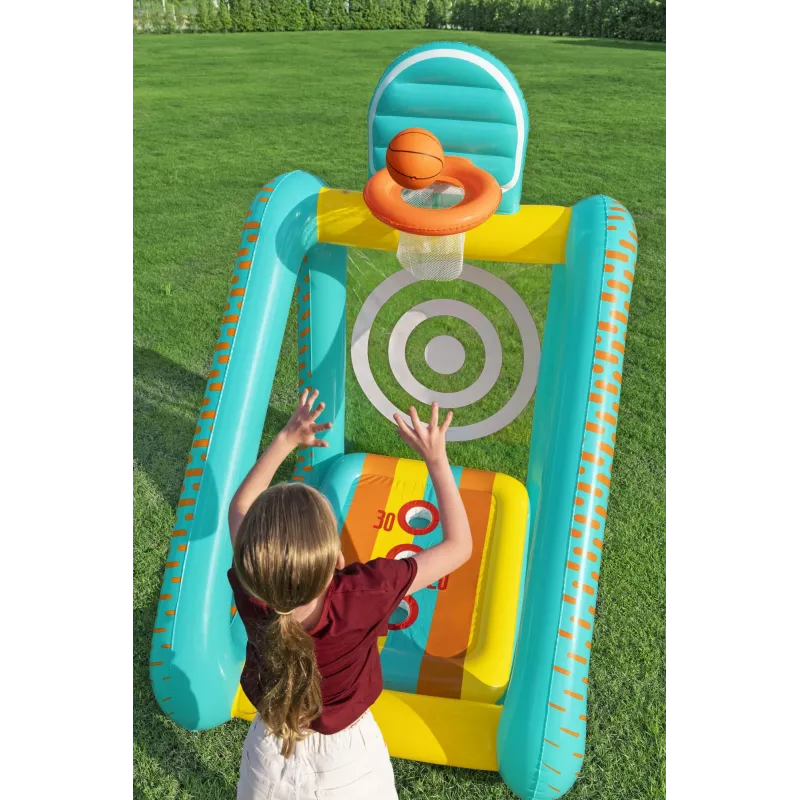 Bestway Perfect Aim 3 viename pripučiamas kiemo žaidimų centras, 5 metai, PVC, įvairiaspalvis