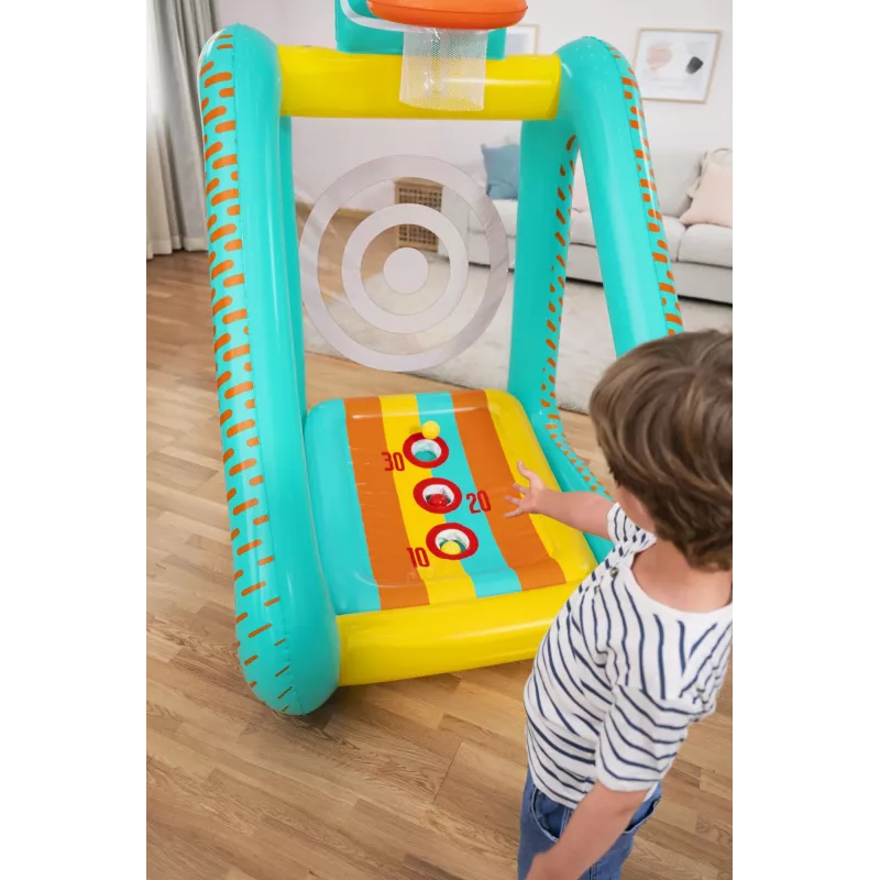 Bestway Perfect Aim 3 viename pripučiamas kiemo žaidimų centras, 5 metai, PVC, įvairiaspalvis