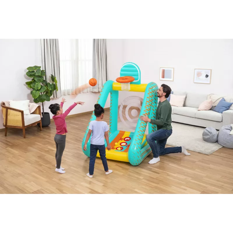 Bestway Perfect Aim 3 viename pripučiamas kiemo žaidimų centras, 5 metai, PVC, įvairiaspalvis
