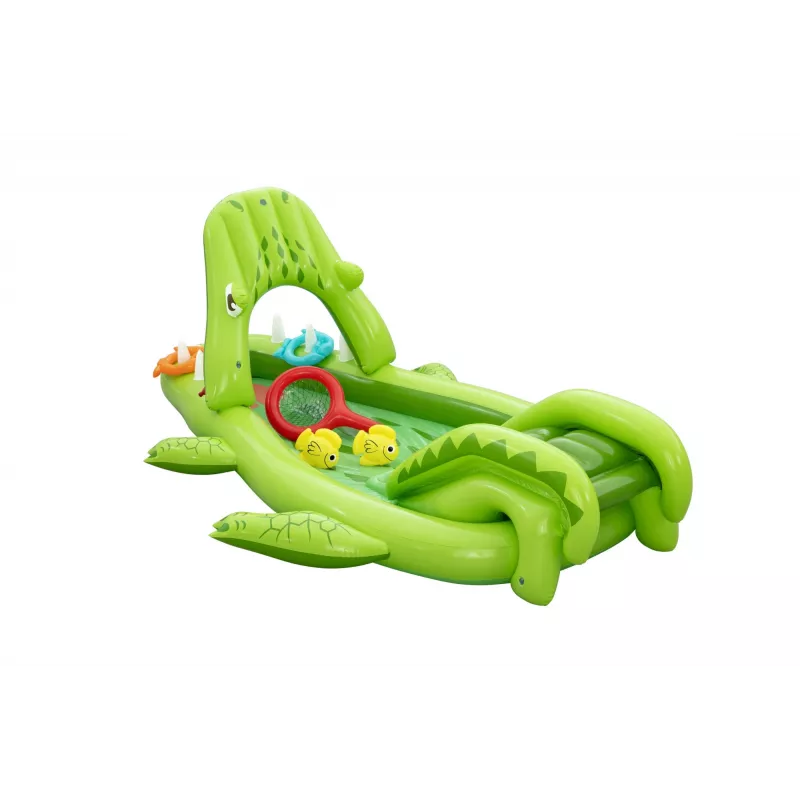 Bestway Later Gator pripučiamas vandens žaidimų centras ir baseinas vaikams 2,34 m x 1,63 m x 87 cm