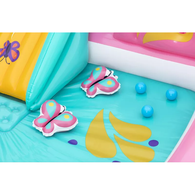 Bestway Butterfly Wonder pripučiamas vandens žaidimų centras su baseinu 1.80 m x 1.80 m x 1.17 m