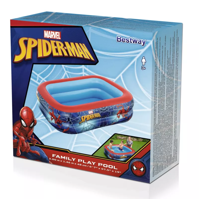 Bestway Play Pool, pripučiamas baseinas, 450 L, stačiakampis, 6 metai, Spider-Man, vinilas