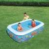 Bestway Inflatable Family Play Pool 2.29m x 1.52m x 56cm, pripučiamas baseinas, 702 L, stačiakampis, 6 metai, vinilas, įvairiaspalvis