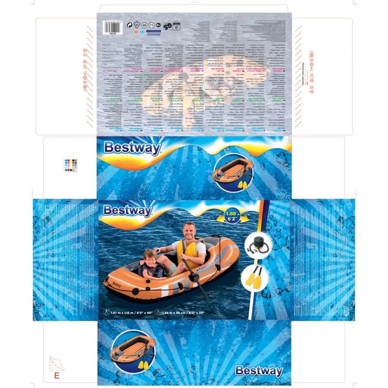 Bestway HYDRO-FORCE pripučiama valtis su irklais ir kojiniu siurbliu