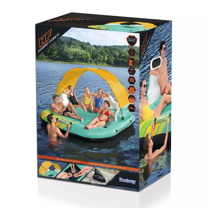 Bestway Hydro-Force 9'10 inch x 9' / 3,00 m x 2,75 m Sunny Lounge Island – plūduriuojanti sala