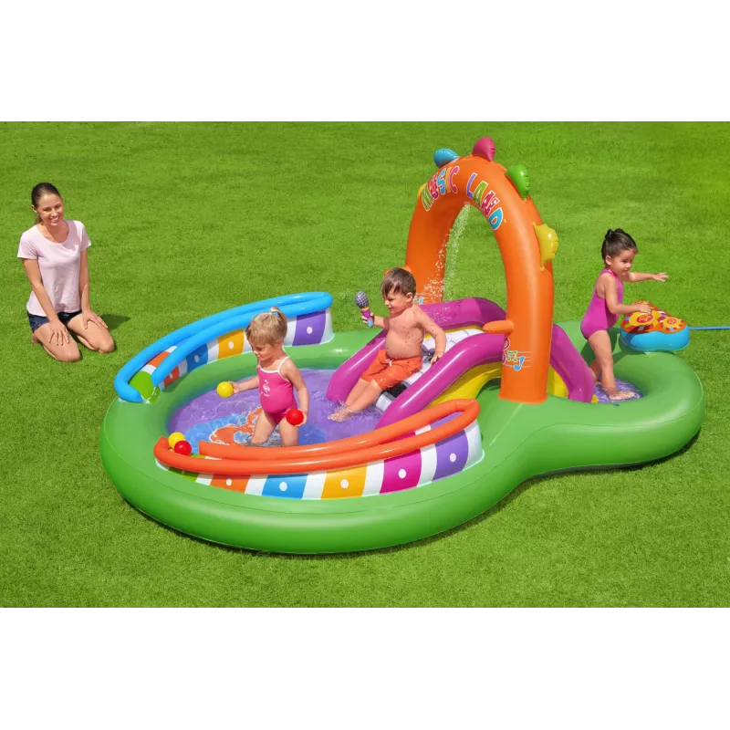 Bestway 9'8 inch x 6'3 inch x 54 inch / 2,95 m x 1,90 m x 1,37 m Sing 'n Splash pripučiamas žaidimų centras