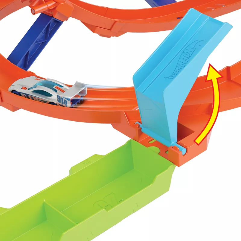 Hot Wheels Action Loop Cyclone Challenge Traso Rinkinys su 1:64 Mastelio Automobiliu, Lengvai Sulaikomas