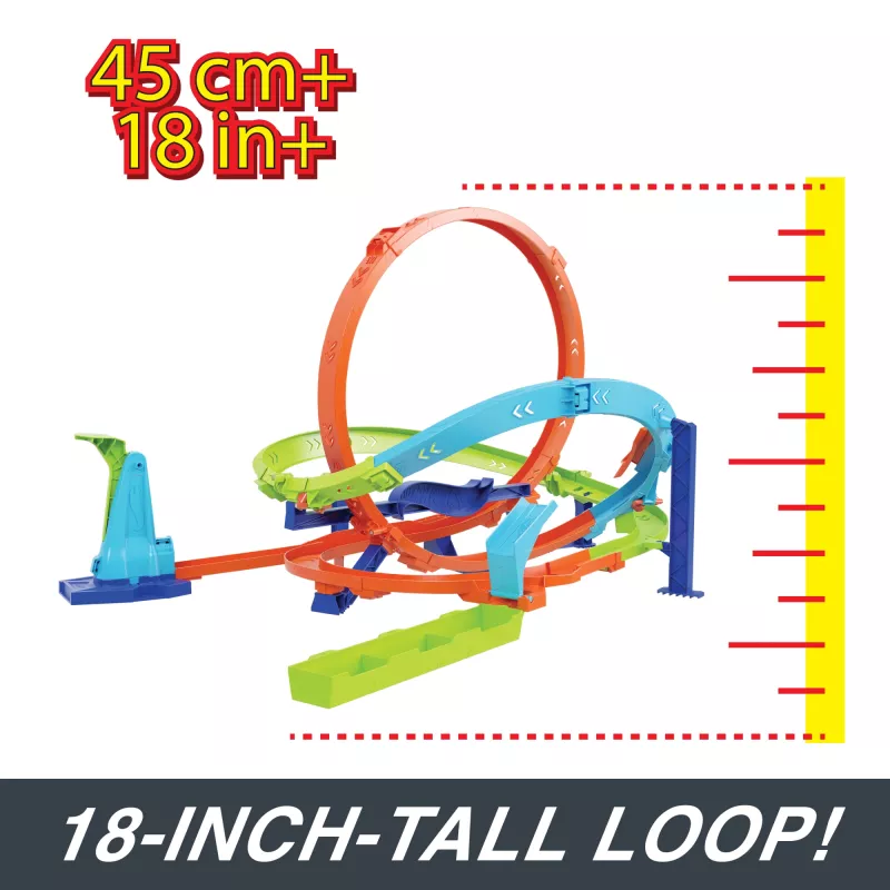 Hot Wheels Action Loop Cyclone Challenge Traso Rinkinys su 1:64 Mastelio Automobiliu, Lengvai Sulaikomas